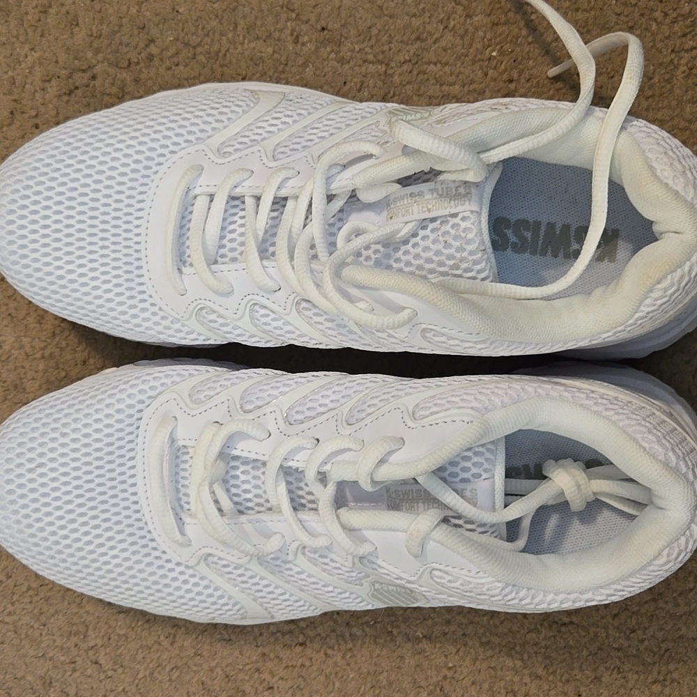 K-Swiss White Mesh Athletic Shoes, Size 10, Never Worn